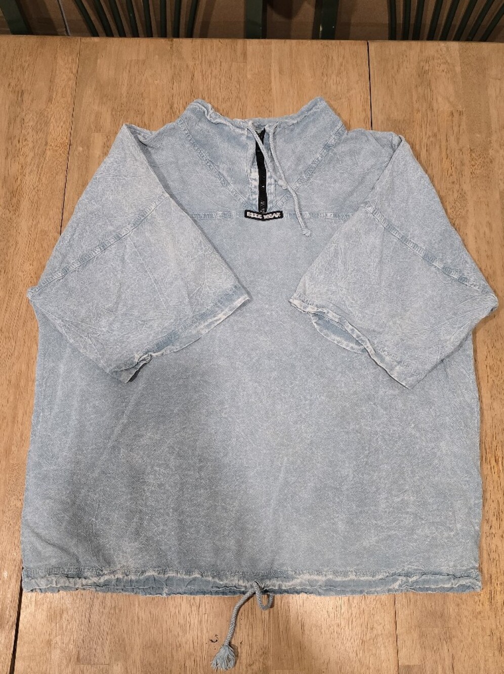 Light Blue Washed Women's Pullover Top